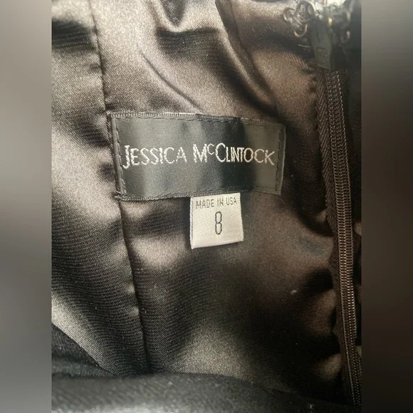 Jessica McClintock Black and Cream Lace Dress - SIZE 8 ✨ LIKE NEW ✨ - Picture 3 of 8